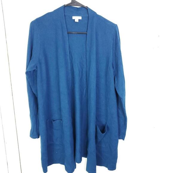 J Jill Sweater Womens M Petite Cardigan Modest Longline Pockets Office Career - Picture 1 of 9